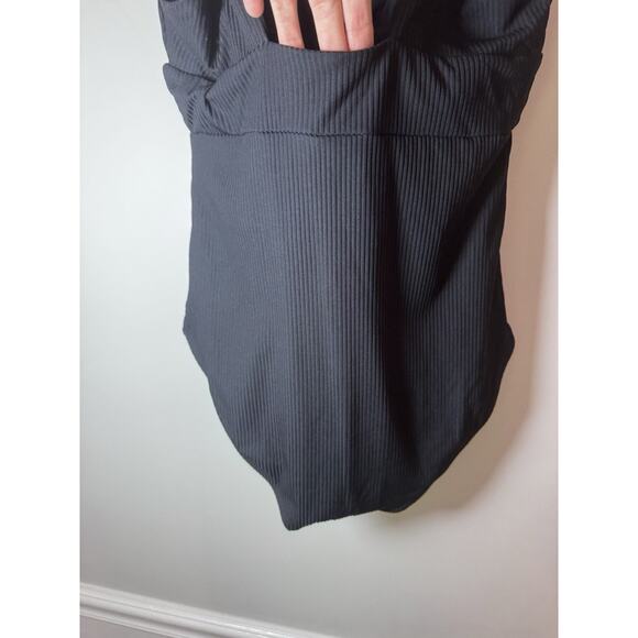 Andie Swim The Mykonos Rib One Piece Long Torso Swimsuit Black size M Tall NEW - Picture 12 of 16